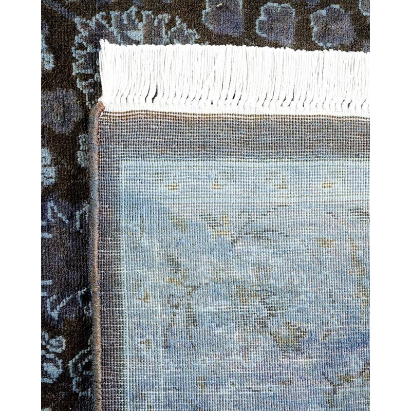 Overton Hand Knotted Wool Vintage Inspired Modern Contemporary Overdyed Gray Runner Rug - 2' 7" x 8' 10"