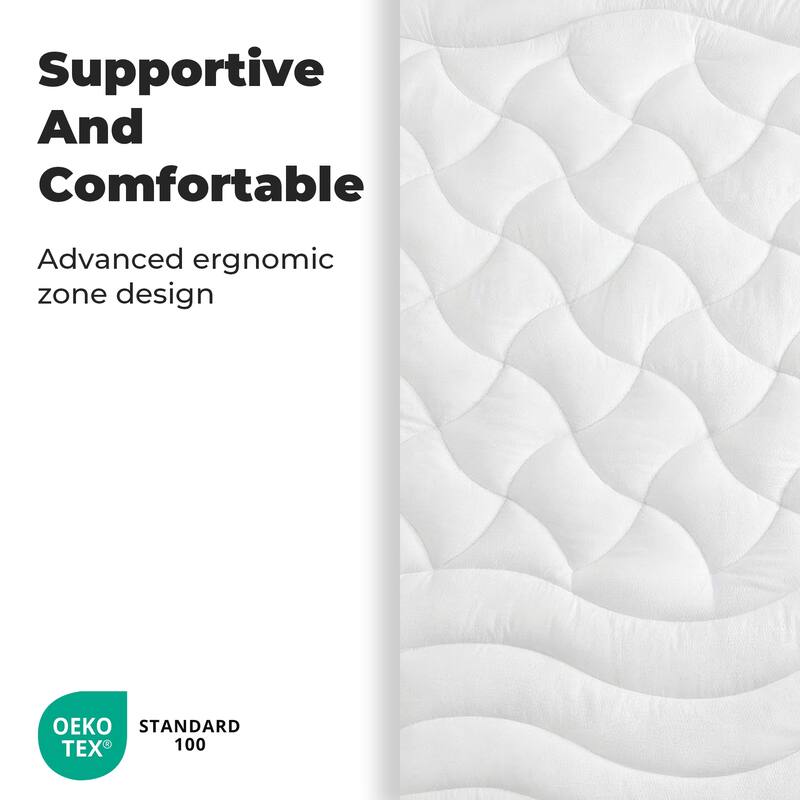 The Beyond Bed™ Soft Waterproof Quilted Mattress Pad with Elastic Deep Pocket - White