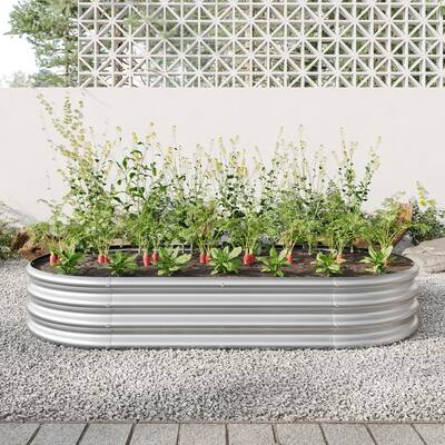 2Pcs 4x2x1ft Raised Garden Bed Kit, Galvanized Planter Raised Garden Beds