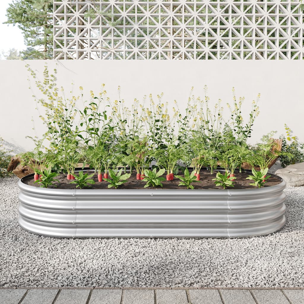 6x3x1ft Galvanized Planter Raised Garden Beds