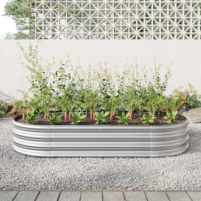 Modern Minimalist Garden Bed with Open Base Design Anti Rust Coating, for Flower Planters Vegetables Outdoor Gardening