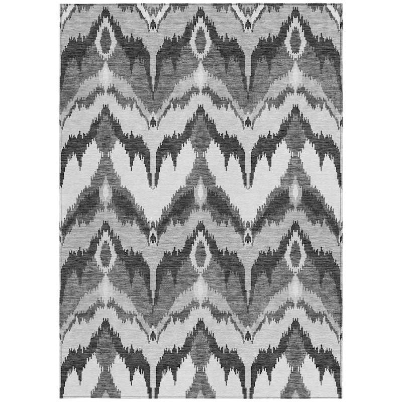 HomeRoots Ikat Transitional Rectangle Outdoor Rug