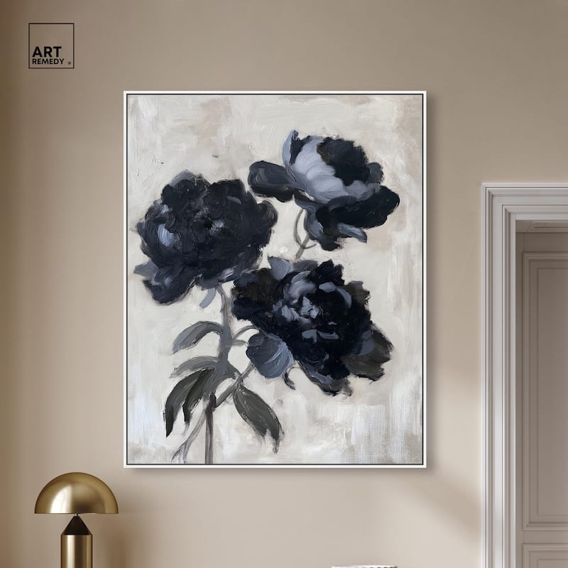 Peonies in Shadow Canvas by Art Remedy