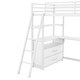 preview thumbnail 13 of 12, White Twin Metal Wood Loft Bed with Desk & Drawers