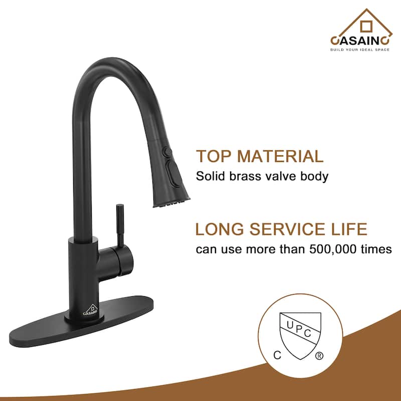 Farmhouse/Apron-Front Brushed Stainless Steel Workstation Kitchen Sink with Two-Function Pull-Down Faucet and Accessories