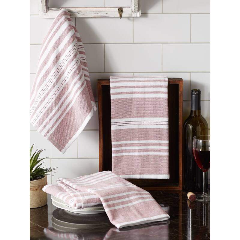 Asst Barn Red French Terry Dishtowel Set/3