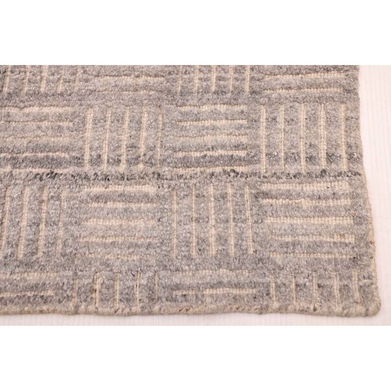 ECARPETGALLERY Hand Loomed Elysian Grey Rug - 8'1 x 10'0
