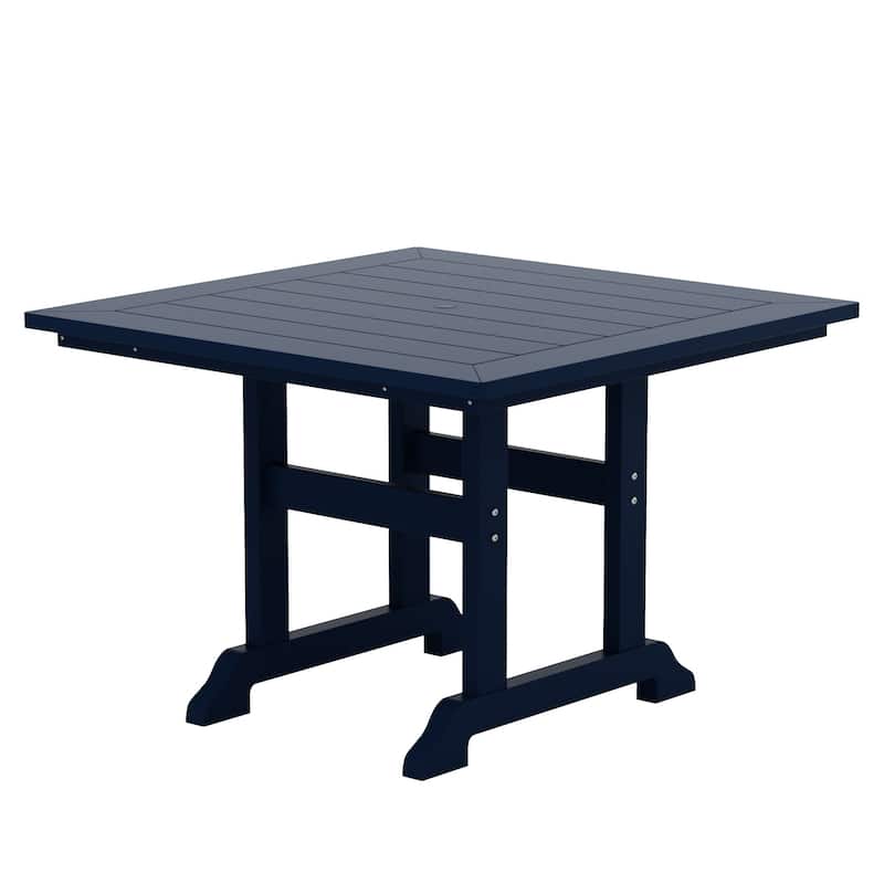 Laguna Hdpe All Weather Outdoor Patio 43" Square Dining Table - Navy Blue