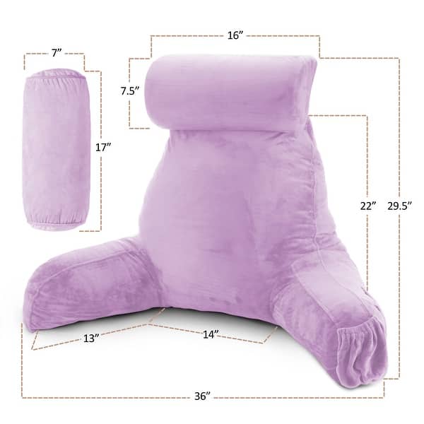 dimension image slide 23 of 62, Nestl Memory Foam Reading Pillow with Backrest, Arms and Pockets