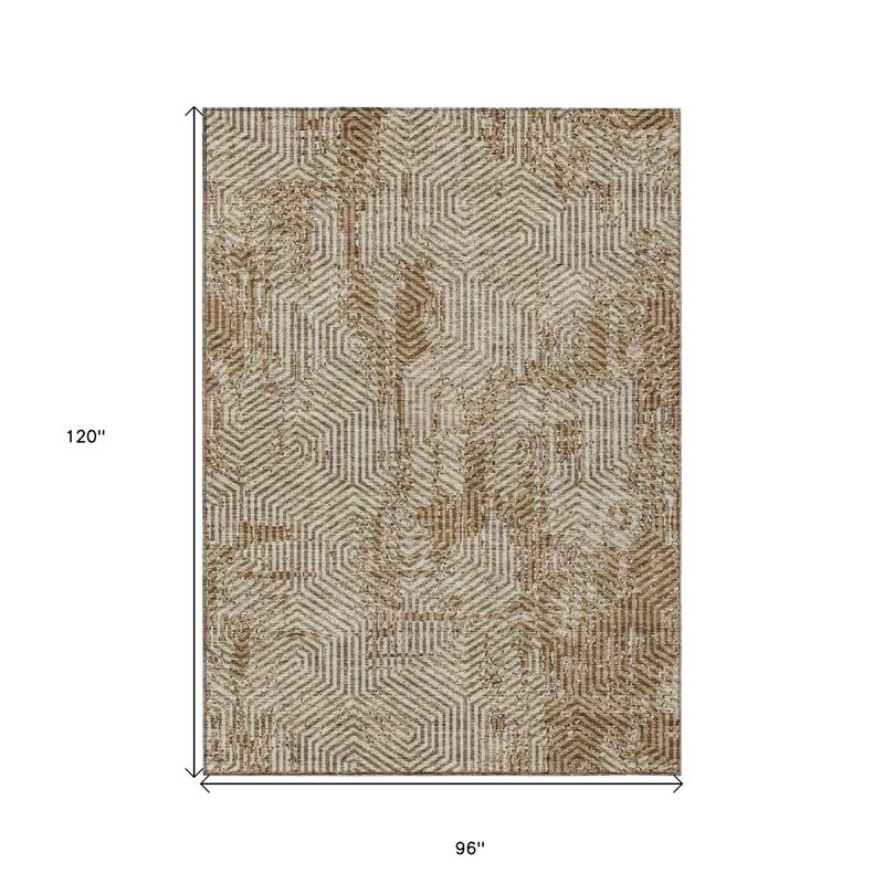 HomeRoots Geometric Transitional Rectangle Outdoor Rug