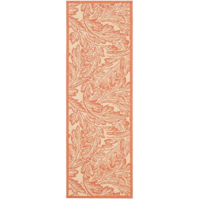 SAFAVIEH Courtyard Bettyjane Tropical Leaves Indoor/ Outdoor Area Rug