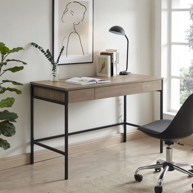 Evans 48'' Wide Rectangular Writing Desk - Antiqued Gray Oak