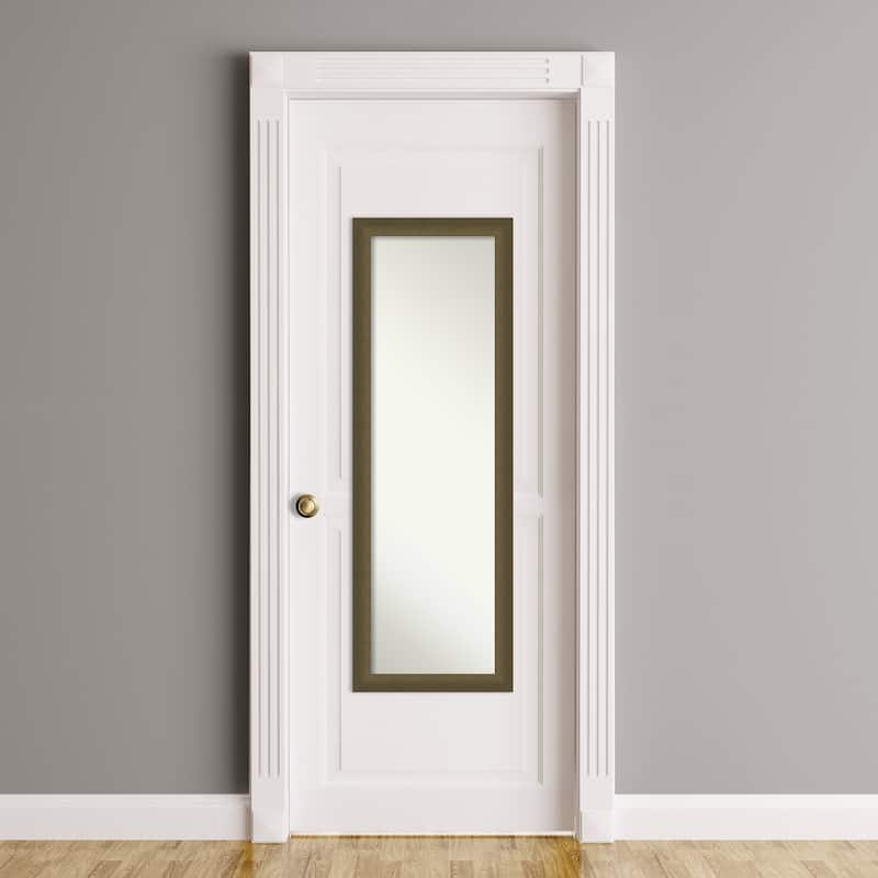 Blaine Narrow Non-Beveled Framed Full-Length On the Door Mirror - Glass Size 14x48