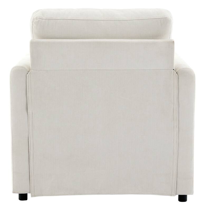 Oversized Chenille Fabric Cloud Sofa, Ergonomic Upholstered Lounge Armchair, Single Sofa Chair with Plush Cushion