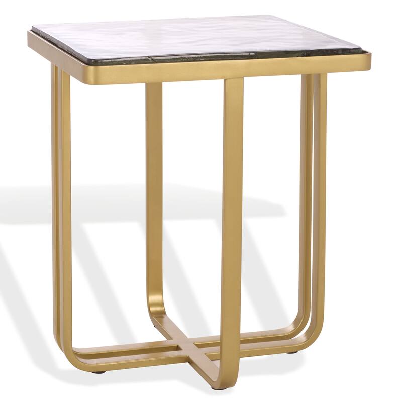 SAFAVIEH Couture Dominic Glass Top Accent Table - 16"W x 16"D x 20"H