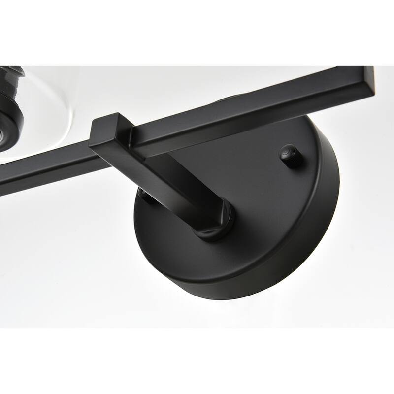 Roman 1 Light Black and Clear Bath Sconce