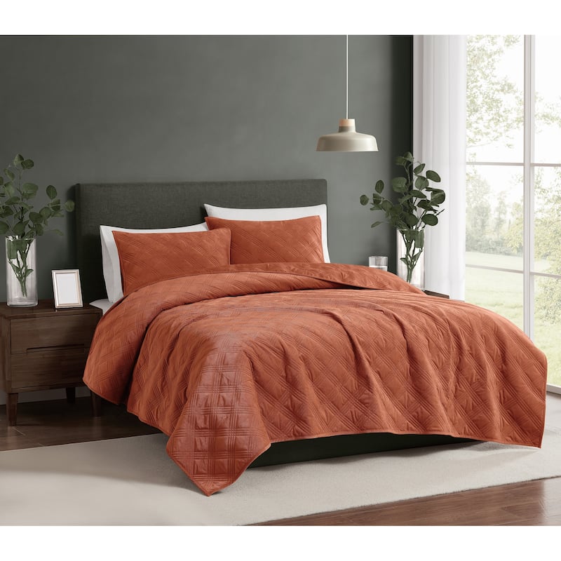 Brooklyn Loom Corduroy Pinsonic 3 Piece Quilt Set