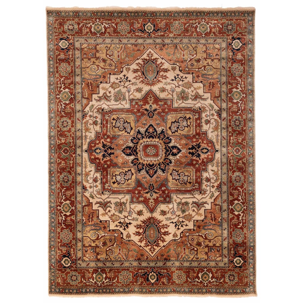 ECARPETGALLERY Hand-knotted Jules Sultane Ivory Wool Rug - 8'11 x 12'0