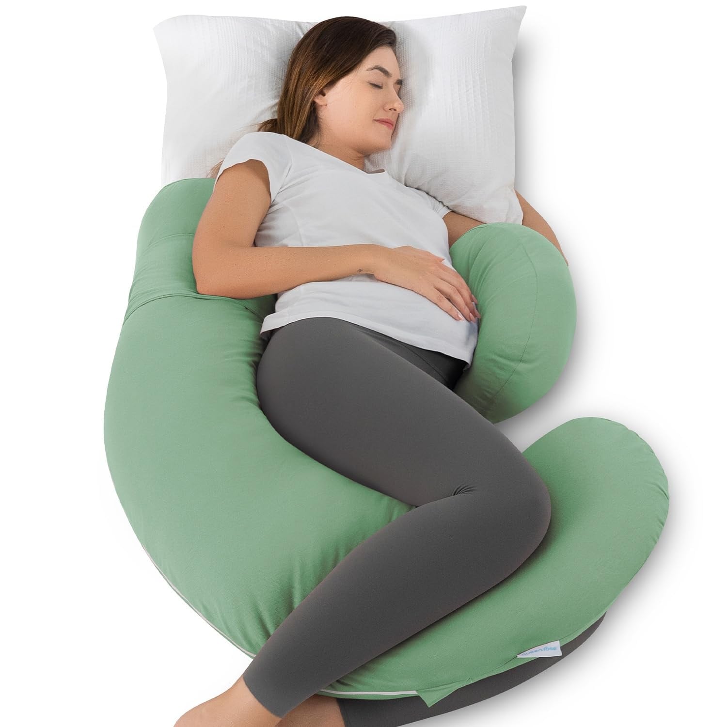 Pregnancy Pillows Cooling Body Pillow for Pregnancy Sleeping F Shaped Maternity Pillow for Pregnant Women Back Belly Support