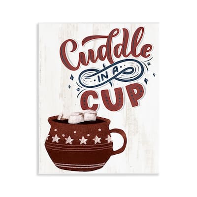 Stupell Cuddle In A Cup Cocoa Wall Plaque Art Design By Kim Allen