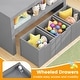 preview thumbnail 16 of 30, 3-Drawer Storage Cabinet with Slide-Out Drawers and Wheels for Multi-Functional Home Organizer - 40" x 13" x 24.5" (L x W x H)