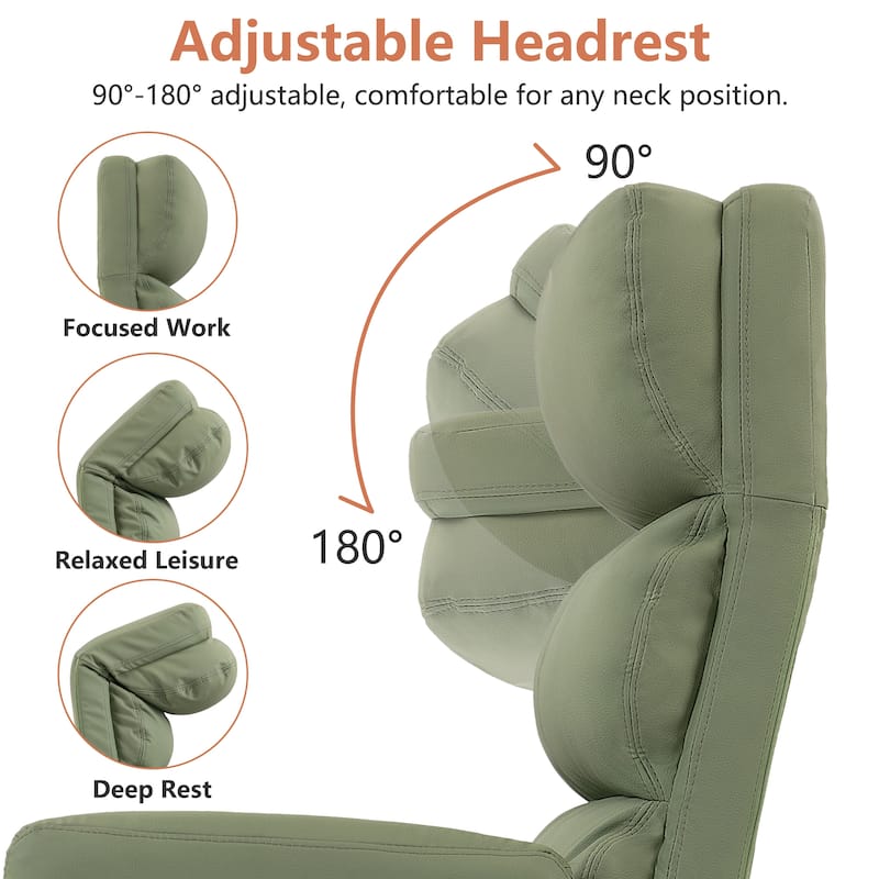 Cross-legged Office Chair with Flip-up Arms and Headrest, High-Back Ergonomic Executive Chair with Footrest and Side Pockets