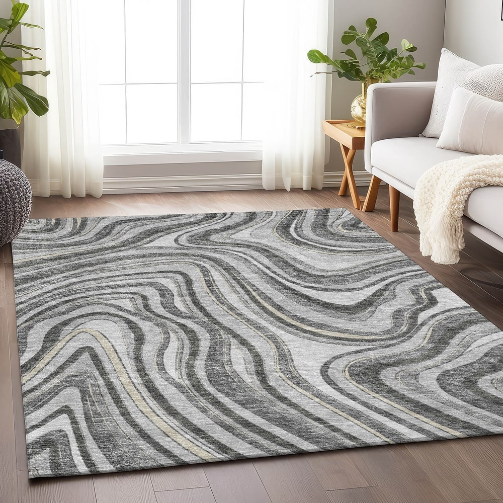 Premium Washable Super Soft Modern Waves Mayfield Rug