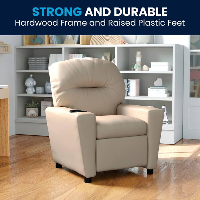 Contemporary Kids Recliner with Cup Holder