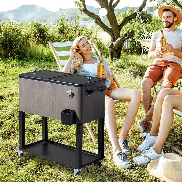 rolling outdoor cooler cart