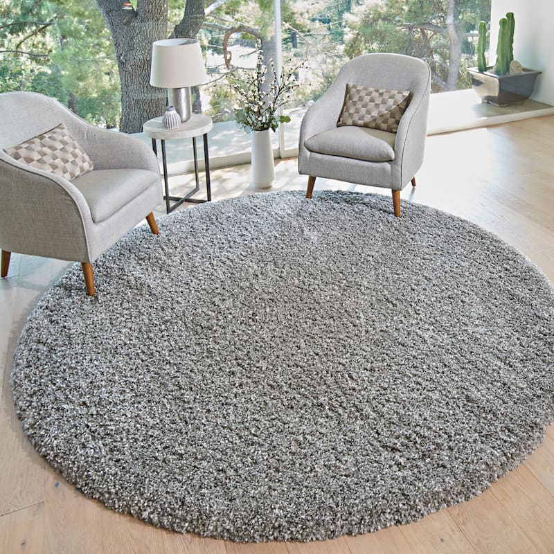 Gertmenian Ultimate Solid Smoke Grey Plush Shag Area Rug