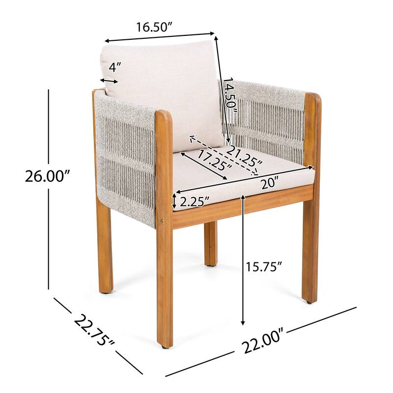 Christopher Knight Home - Isolde Acacia Wood Outdoor Dining Chair（Set of 2）