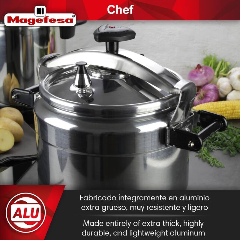 Magefesa CHEF Aluminum Pressure Cooker with Stainless Steel Lid