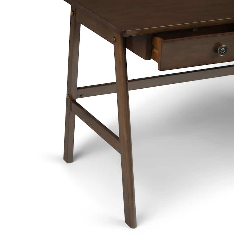 WYNDENHALL Lisa SOLID WOOD Transitional 60 inch Wide Desk in Natural Aged Brown