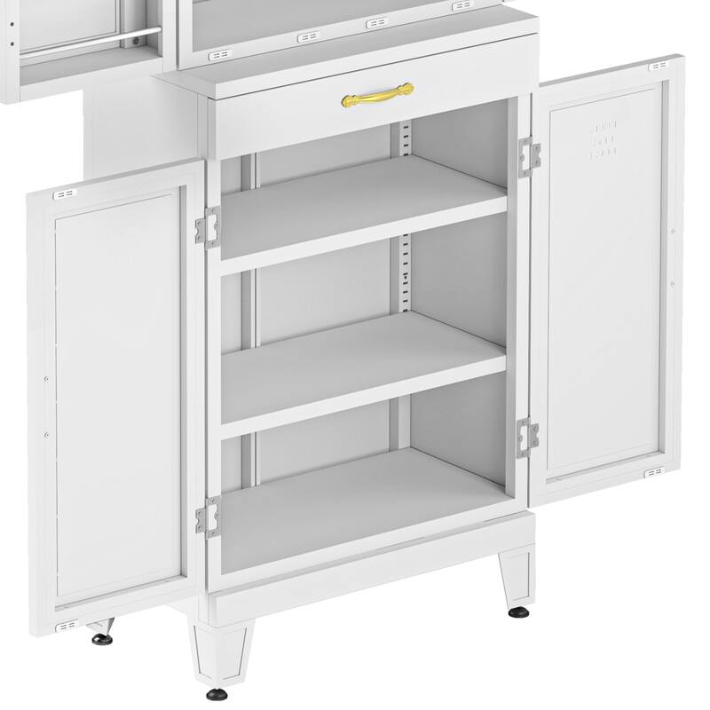 72" Tall Metal Storage Cabinet Organizer for Bathroom, Kitchen & Living Room