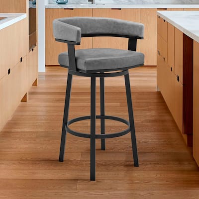 Lorin Counter or Bar Stool in Faux Leather and Metal