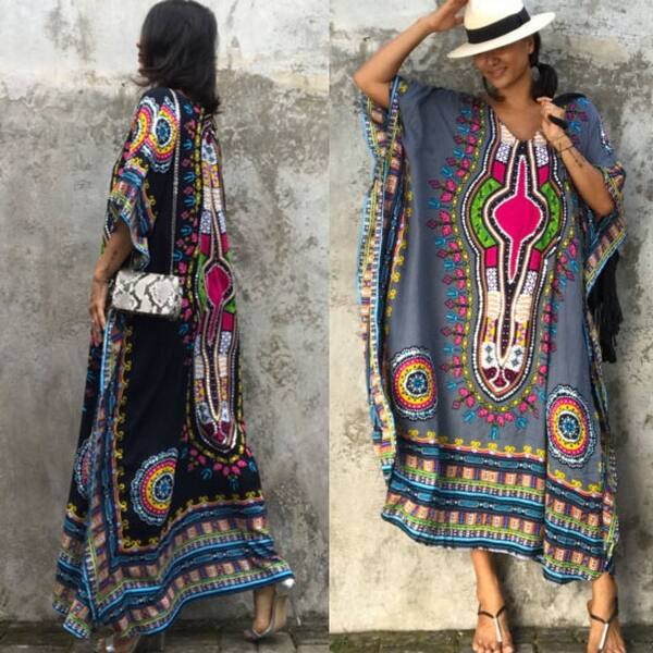 Shop Women Fashion African Print Dress Casual Straight Print