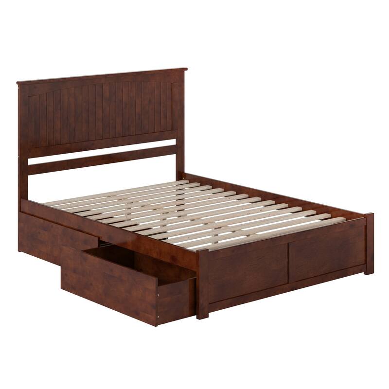 Nantucket Platform Bed with Footboard and Storage Drawers