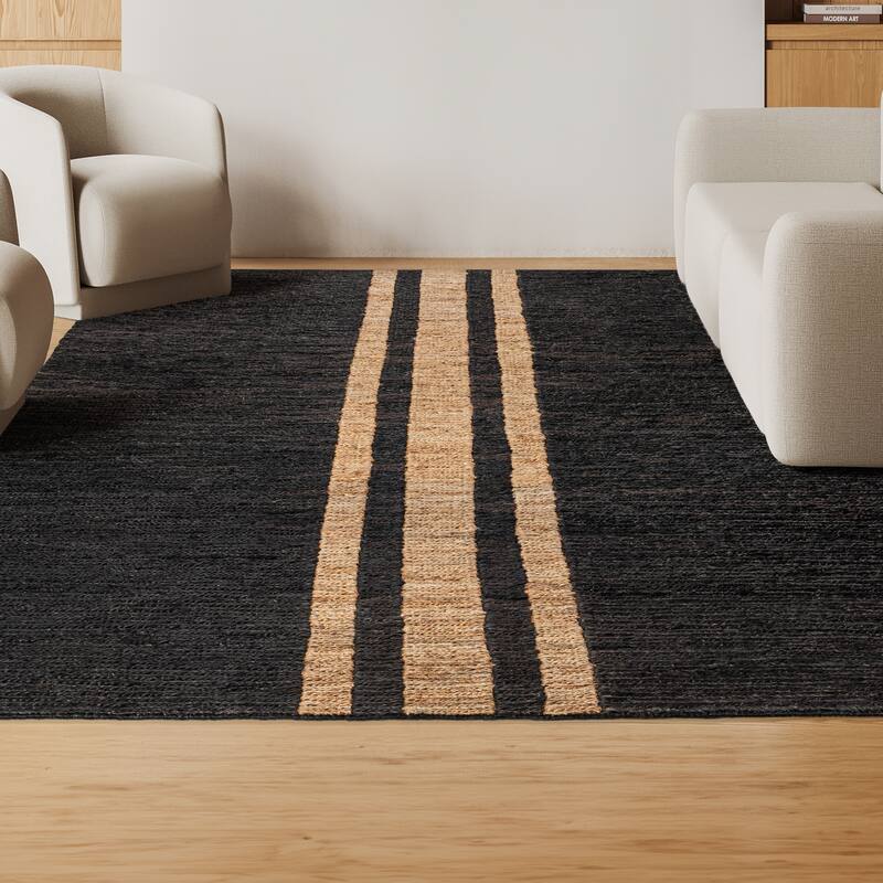 JONATHAN Y Zolak Rustic Beach House Wide Ticking Stripe Jute Rug