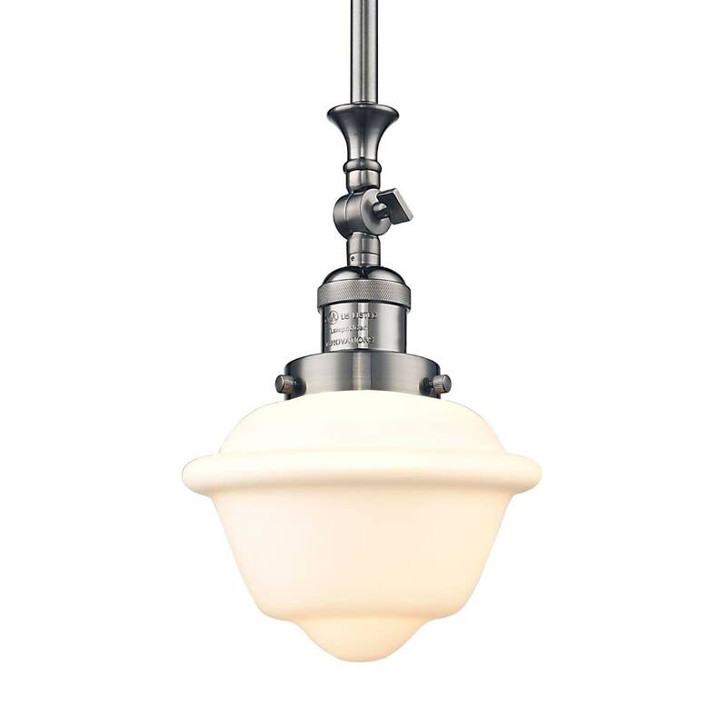 Innovations Lighting Small Oxford Single Light 8" Wide Mini Pendant - Brushed Satin Nickel / Matte White Cased