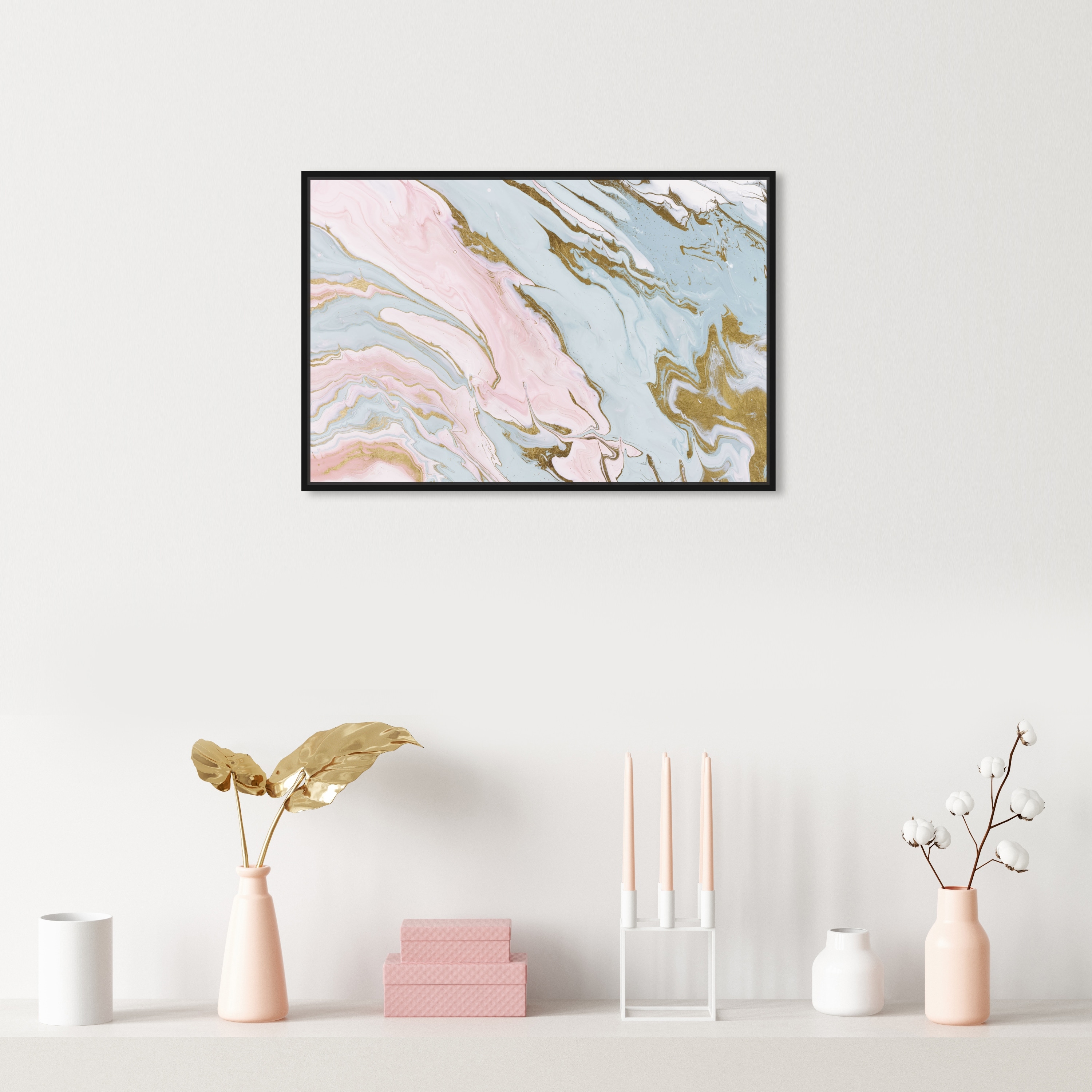 Oliver Gal 'Pastel Geode' Abstract Pink Wall Art Canvas Print