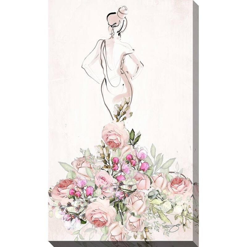"Floral Wedding Dress" by Jodi Print on Canvas