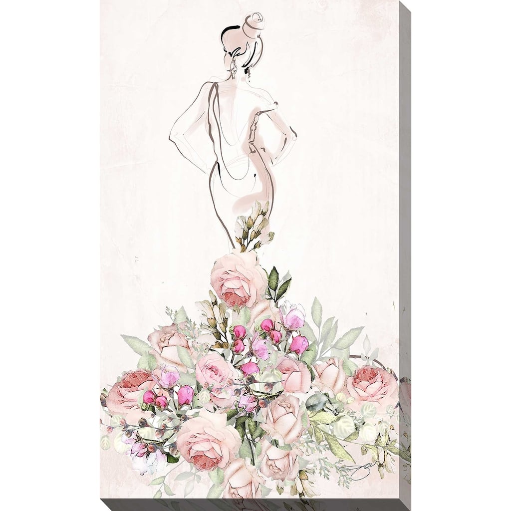 "Floral Wedding Dress" by Jodi Print on Canvas
