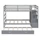preview thumbnail 10 of 16, Multifunctional Design Wood Bunk Bed with Storage Drawers, Solid Construction, Safety Guaranteed, Grey