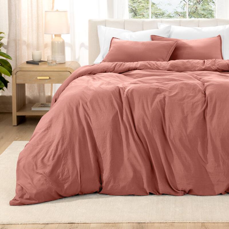 Bare Home Premium Washed Microfiber Duvet Cover and Sham Set