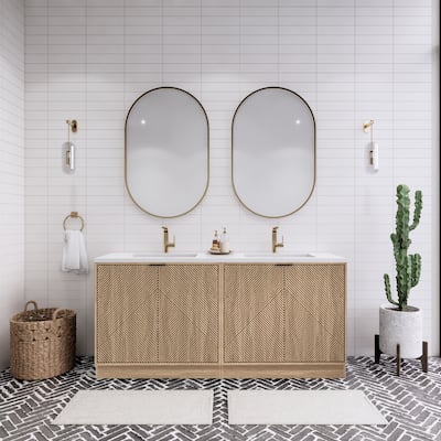 Milano 72" Freestanding Bathroom Vanity with Double Reinforced Acrylic Sink