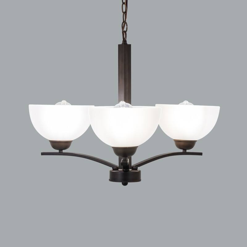 Yosemite Home Decor Alta Peak Collection 3 Light Bowl Chandelier - 21 x 21 x 18