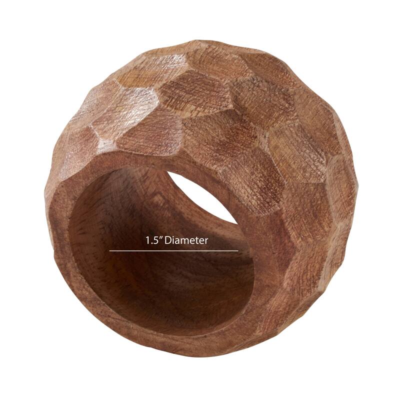 Chunky Mango Wood Napkin Rings (Set of 4)