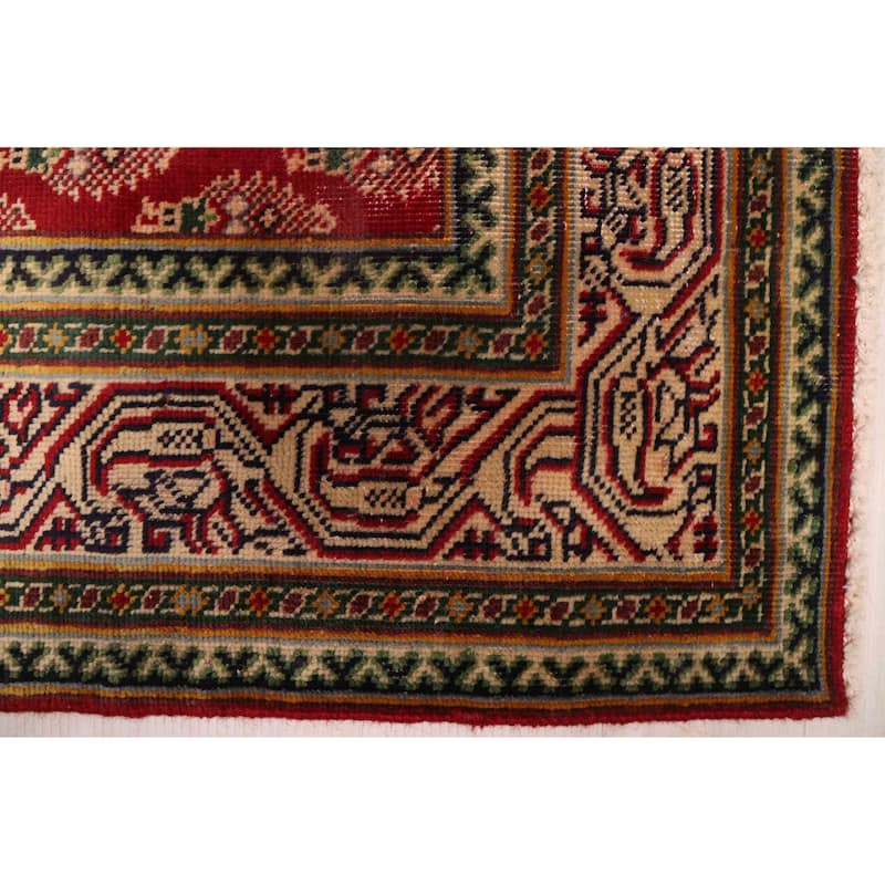 ECARPETGALLERY Hand-knotted Anadol Vintage Red Wool Rug - 3'1 x 10'11