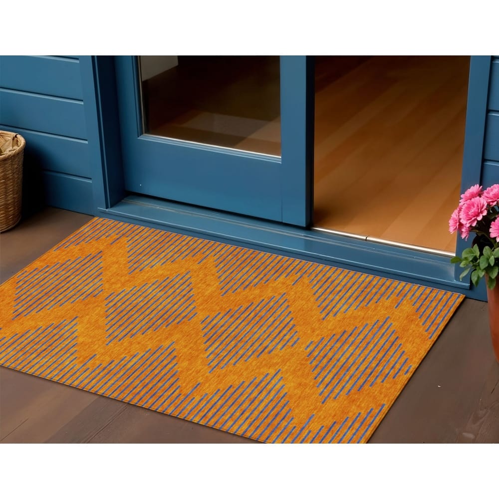 HomeRoots Geometric Transitional Rectangle Outdoor Rug