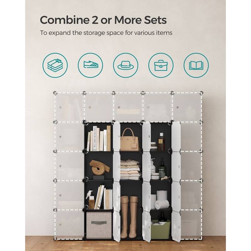 Modern Multi-Cube Storage Rack with Strong ABS Connectors and Secure Door Hooks for Tight Closure